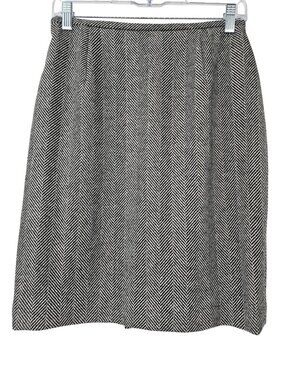 Les Copains Loro Piana Wool Herringbone Tweed Pencil Skirt Women's Size 8 NEW